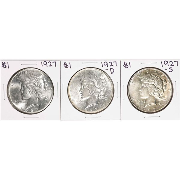 Lot of 1927-P/D/S $1 Peace Silver Dollar Coins