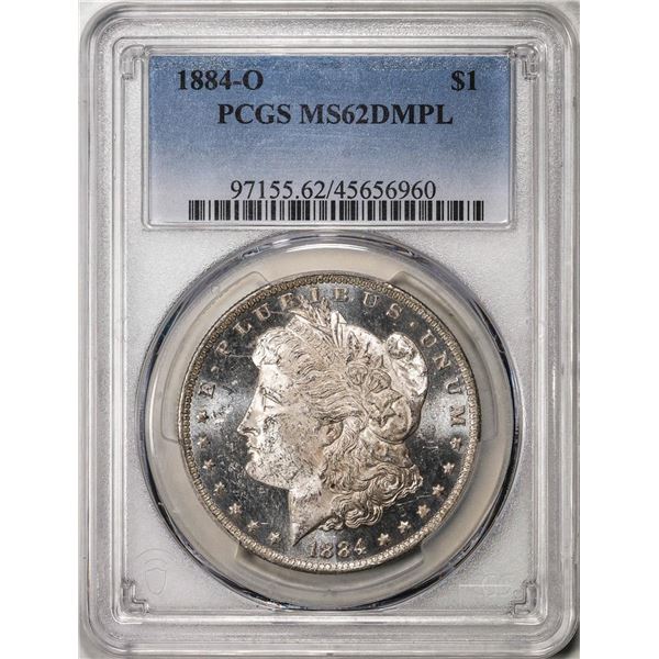 1884-O $1 Morgan Silver Dollar Coin PCGS MS62DMPL