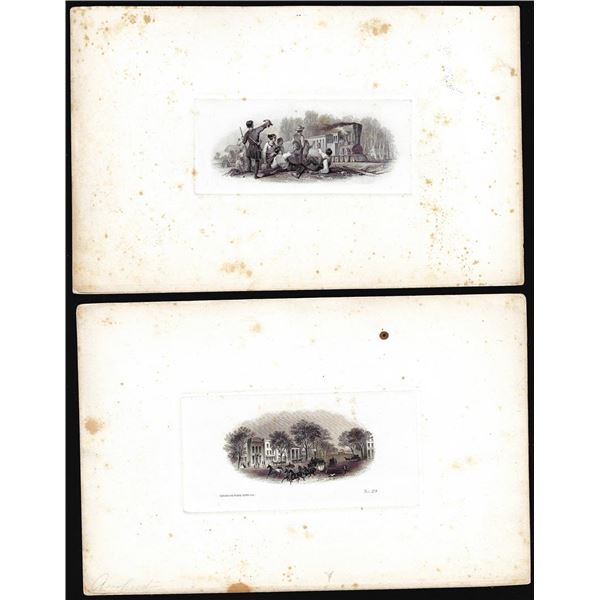 Lot of (2) 1800's Vignette from Original Proof Plates