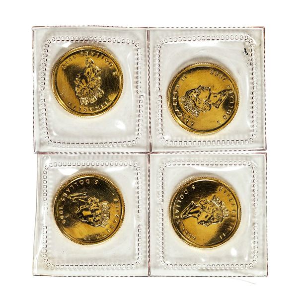 Lot of (4) Sealed 1999 Canadian $5 Maple Leaf Gold Coins