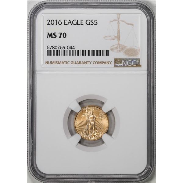 2016 $5 American Gold Eagle Coin NGC MS70