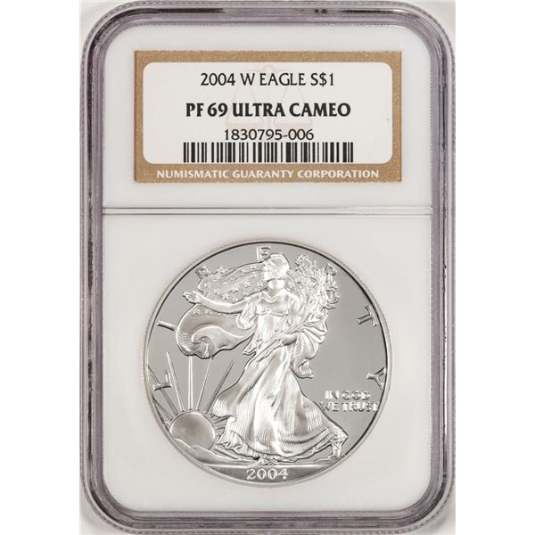 2004-W $1 Proof American Silver Eagle Coin NGC PF69 Ultra Cameo