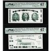 Image 1 : Set of Giori Test Note Washington & Lincoln Memorial PMG Superb Gem Unc 67EPQ