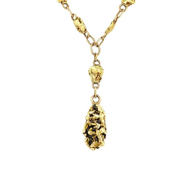 23.21 Gram Total Weight Gold Nugget Necklace