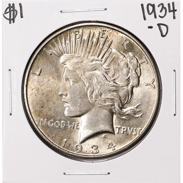 1934-D $1 Peace Silver Dollar Coin