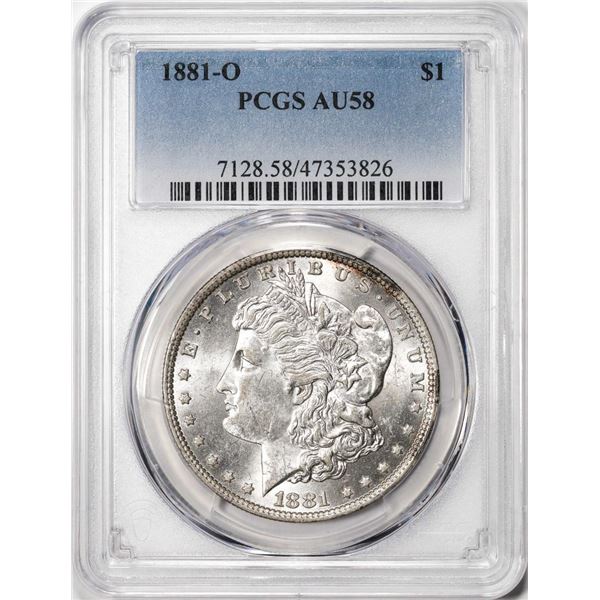 1881-O $1 Morgan Silver Dollar Coin PCGS AU58