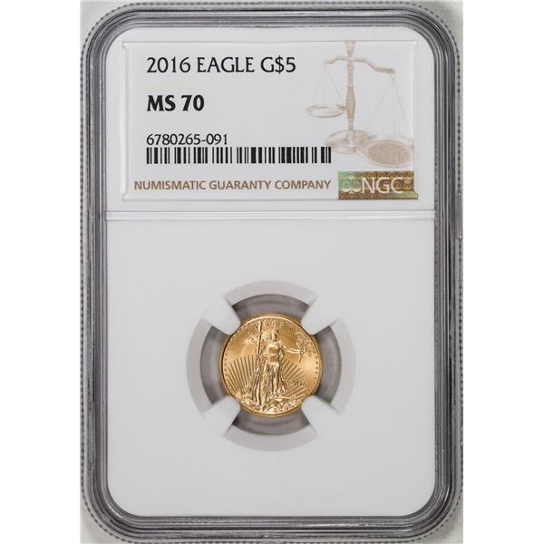 2016 $5 American Gold Eagle Coin NGC MS70