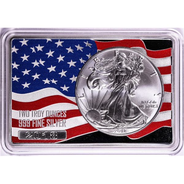 2018 $1 American Silver Eagle Coin & 2oz Silver Bar Set