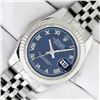 Image 2 : Rolex Ladies Stainless Steel Blue Roman Datejust Wristwatch
