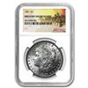 Image 1 : 1887 Morgan Silver Dollar - Rare Stage Coach Label NGC (Brilliant Uncirculated)