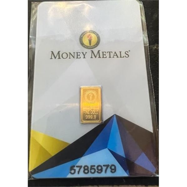 1 Gram  .9999 Fine Gold Bar