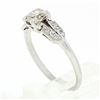 Image 9 : Antique Art Deco Platinum European Diamond Solitaire Engagement or Promise Ring