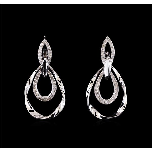 0.78 ctw Diamond Earrings - 14KT White Gold