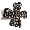 Image 5 : Chanel Clover Brooch Brooch Black Resin and Rhinestones