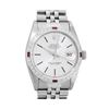 Image 1 : Rolex Mens Stainless Steel Silver Index 18K White Gold Diamond & Ruby Bezel 36MM