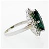 Image 5 : Vintage 14K White Gold 2.72 ctw Marquise Cut Green Tourmaline & Diamond Halo Rin