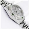 Image 4 : Rolex Quickset Gray Roman Diamond & Emerald Datejust Wristwatch 26MM