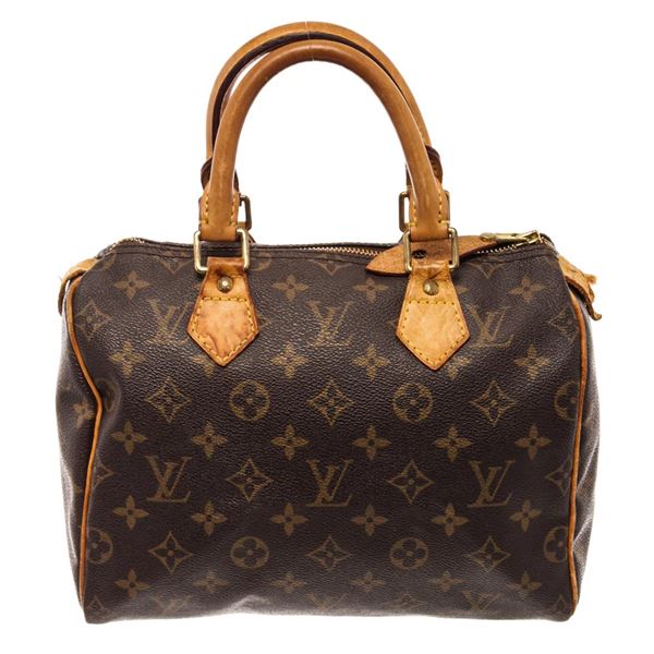 Louis Vuitton Speedy 25 Handbag Brown Monogram Coated Canvas