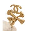 Image 4 : Chanel Coco Crossbone Earrings Gold Plated Metal
