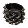 Image 5 : Chanel Quilted Cuff Bracelet Black Silver Enamel Enamel
