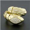 Image 2 : 18k Yellow Gold 0.50 ctw Round Diamond Hand Made Snake Serpent Wrap Statement Ri
