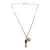 Image 1 : Chanel CC Lipstick Pendant Necklace Gold Black Red Metal, Enamel