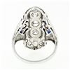 Image 7 : Antique Art Deco 18k Gold 1.13 ctw European Diamond Sapphire Etched Dinner Ring