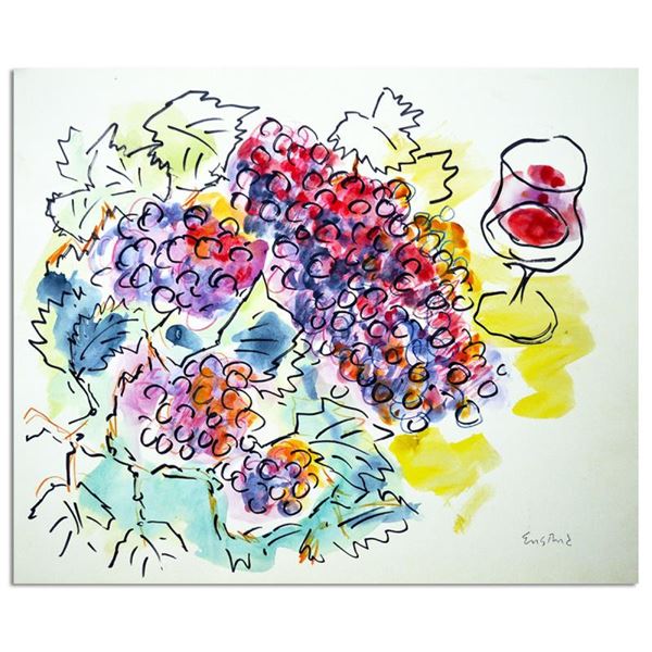 Grapes And Wineglass by Ensrud Original