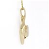 Image 3 : Estate 14k Gold Oval Cabochon Bezel Australian Opal Solitaire Pendant Necklace