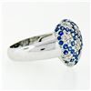 Image 4 : 18K White Gold 1.95 ctw Pavï¿½ Sapphire & Diamond Puffed Domed Heart Cluster Rin