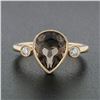 Image 2 : 18K Rose Gold 3.36 ctw Pear Smoky Topaz Solitaire Diamond Accents Open Work Ring