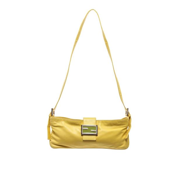 Fendi Baguette Bag Crossbody Yellow Leather