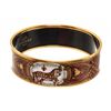 Image 2 : Hermes Enamel Bangle Bracelet Gold, Bordeaux, Multi Metal/Enamel