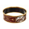 Image 4 : Hermes Enamel Bangle Bracelet Gold, Bordeaux, Multi Metal/Enamel