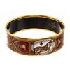 Image 5 : Hermes Enamel Bangle Bracelet Gold, Bordeaux, Multi Metal/Enamel
