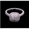 Image 1 : 0.88 ctw Diamond Ring - 14KT White Gold