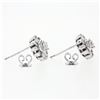 Image 4 : New Unique 18k White Gold 1.02 ctw Round & Baguette Snowflake Post Stud Earrings