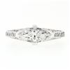 Image 5 : NEW Unique 18k White Gold 1.5 ctw GIA Marquise Cut Solitaire & Round Diamond Rin