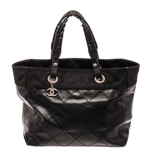 Chanel Biarritz Tote Black Leather