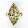 Image 1 : Antique Victorian 14k Rosy Yellow Gold Rose Cut Diamond Marquise Navette Ring