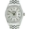 Image 2 : Rolex Mens Stainless Steel Silver Index Diamond Bezel Datejust Wristwatch 36MM