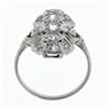 Image 7 : Antique Art Deco 14K White Gold 0.60 ctw Diamond Unique Open Milgrain Dinner Rin