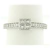 Image 5 : 14k White Gold 0.79 ctw Illusion Solitaire Princess Cut Diamond Engagement Ring