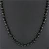 Image 3 : Vintage 18" Polished 8mm Black Onyx Bead Necklace w/ 14K Yellow Gold Clasp