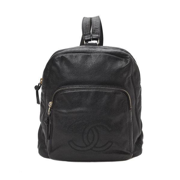 Chanel CC Caviar Backpack Black Caviar Calf