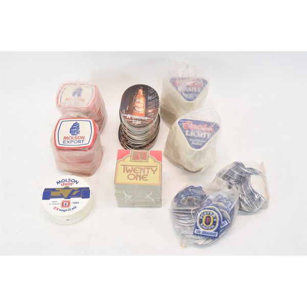 Box Lot Vintage Paper Beer Coasters