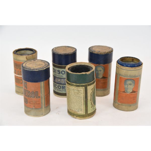 6 Edison 2" Cylinder Records