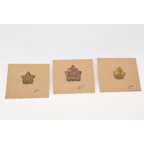 Box Lot Maple Leaf Cap Badges