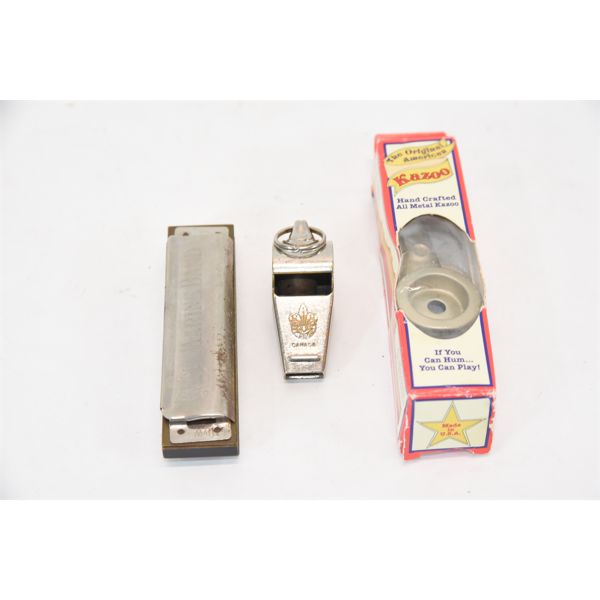 Box Lot Harmonica, Kazoo, Whistle