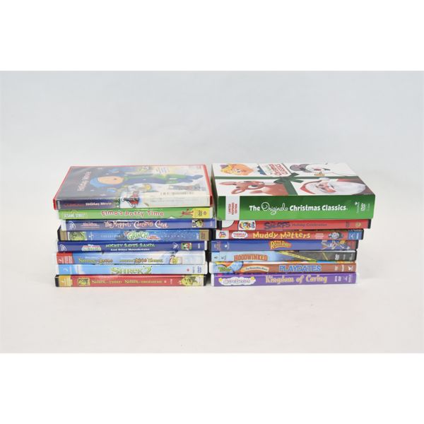 Box Lot 15 Kids & Christmas DVDs